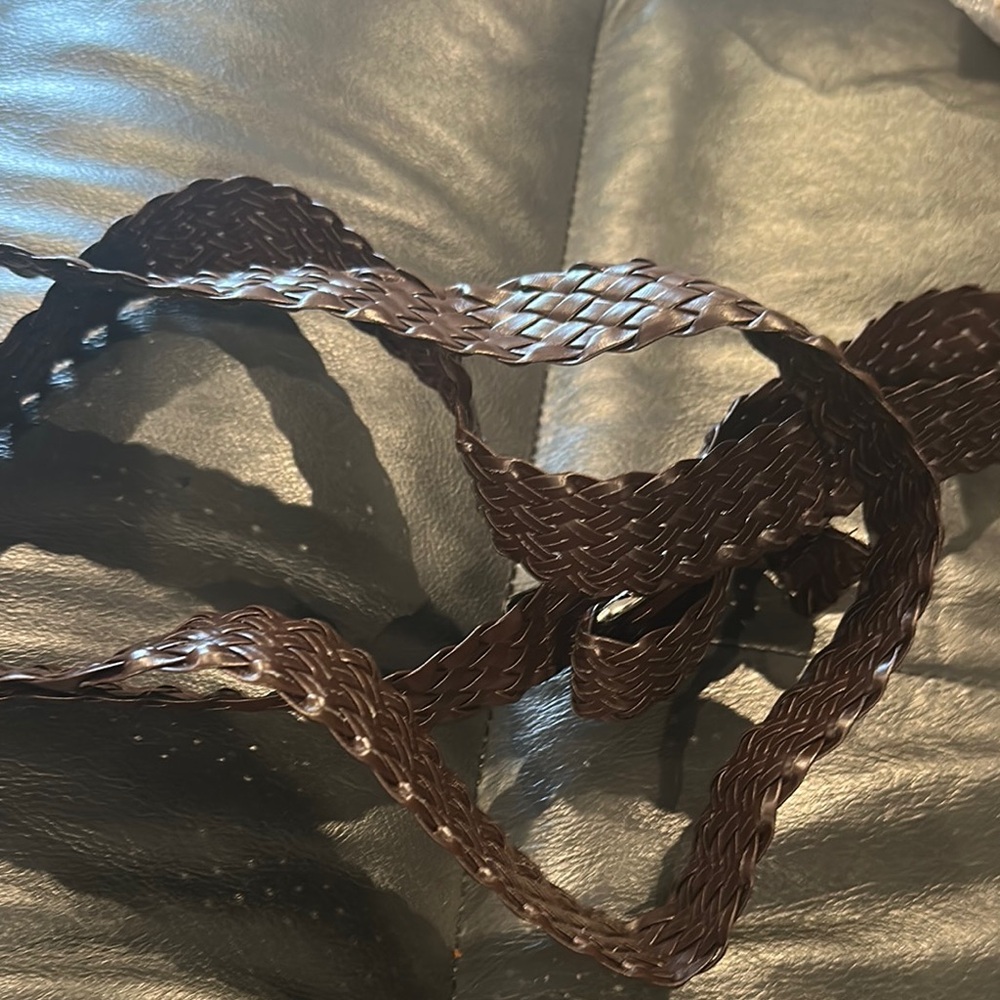 Elegant Brown Braided Women's Belt